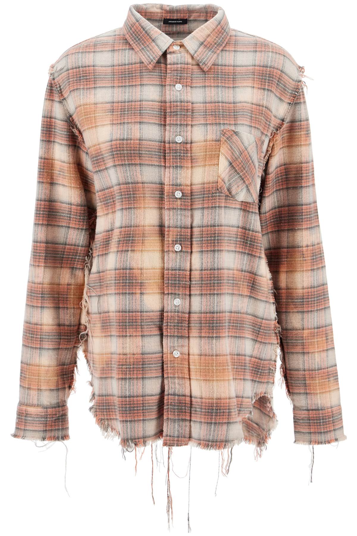 R13 frayed flannel shirt