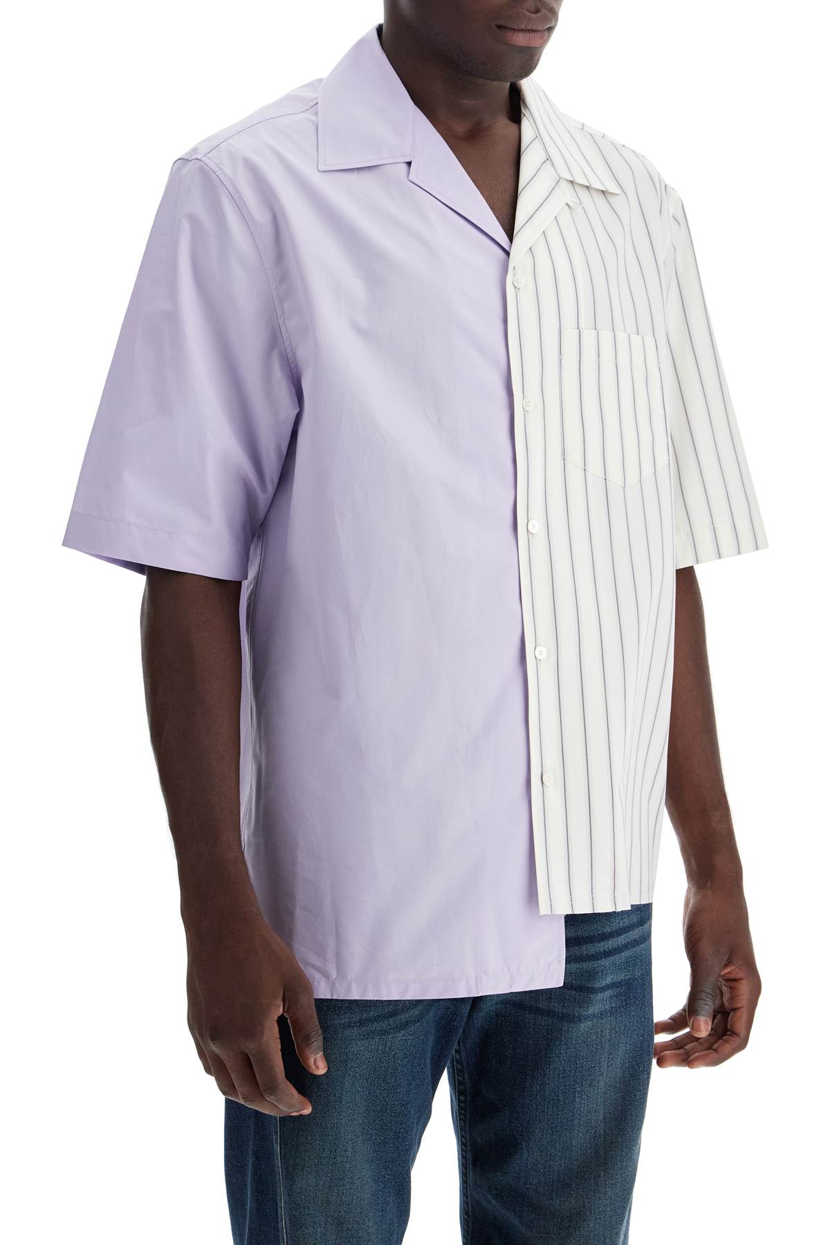 LANVIN asymmetric bowling shirt with