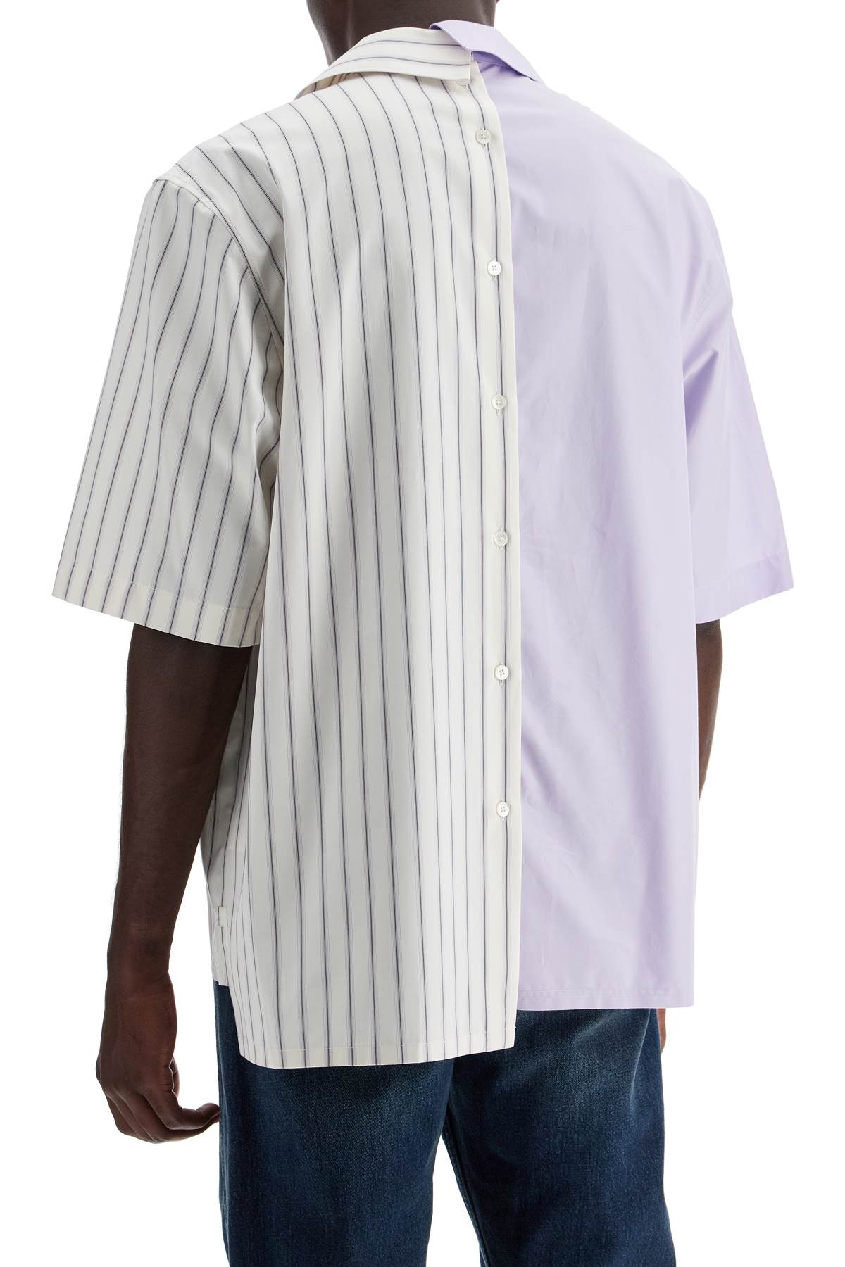 LANVIN asymmetric bowling shirt with