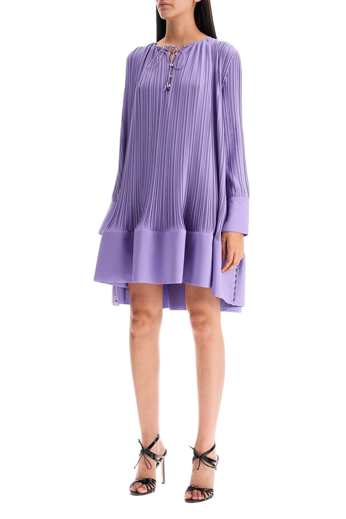 LANVIN short pleated dress with ruffles