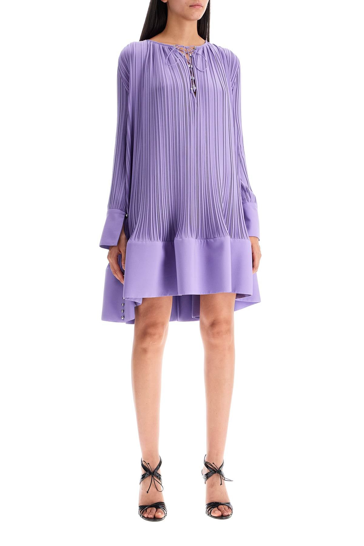 LANVIN short pleated dress with ruffles