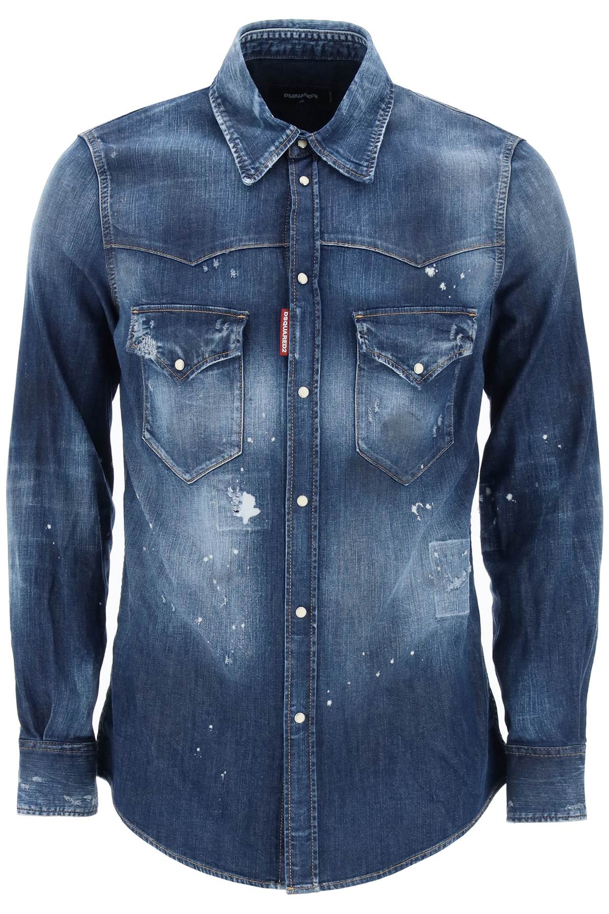 DSQUARED2 western shirt in used denim