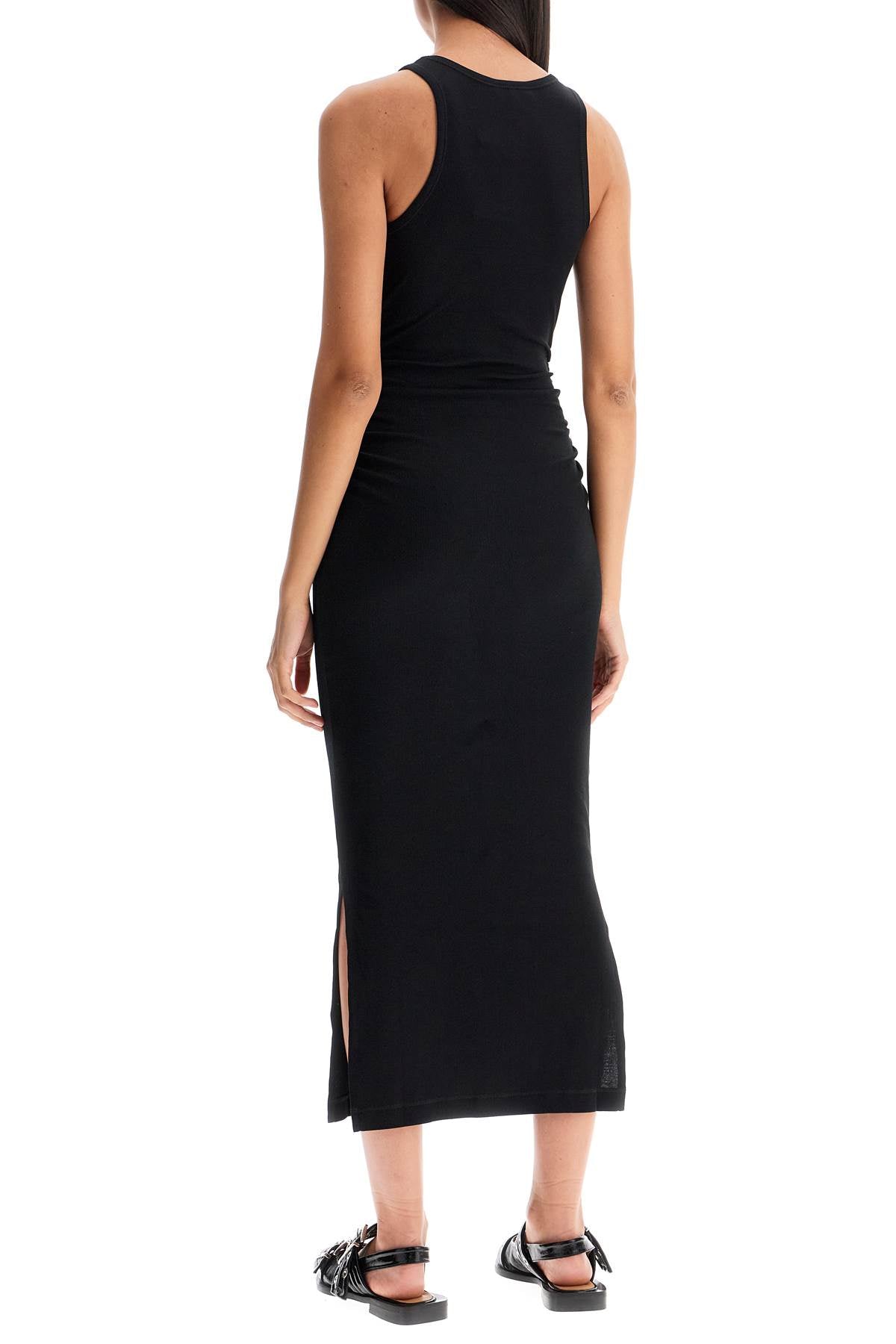 GANNI "ribbed jersey midi dress with nine