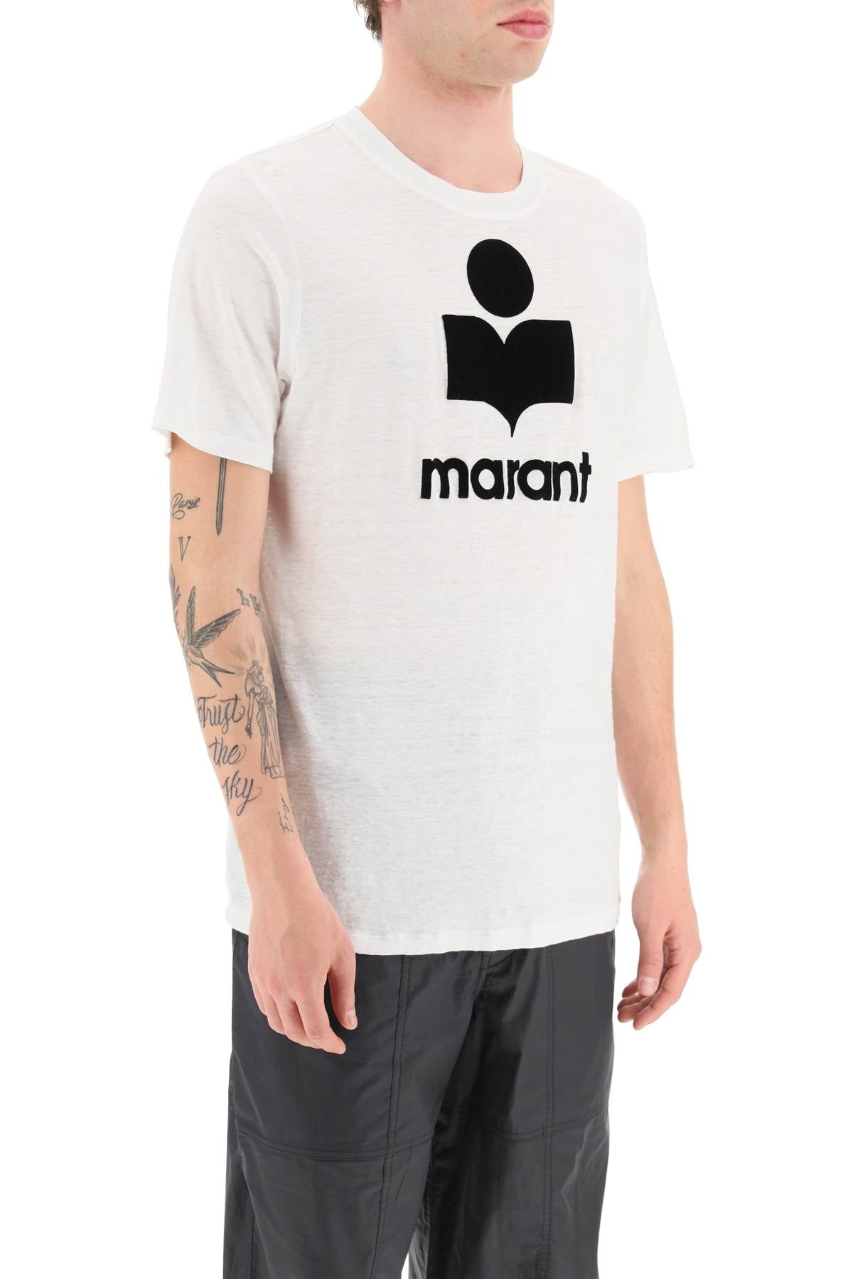 MARANT karman linen logo t-shirt