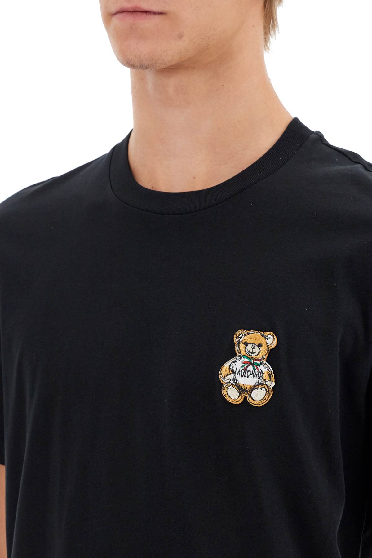 MOSCHINO teddy bear patch t-shirt with