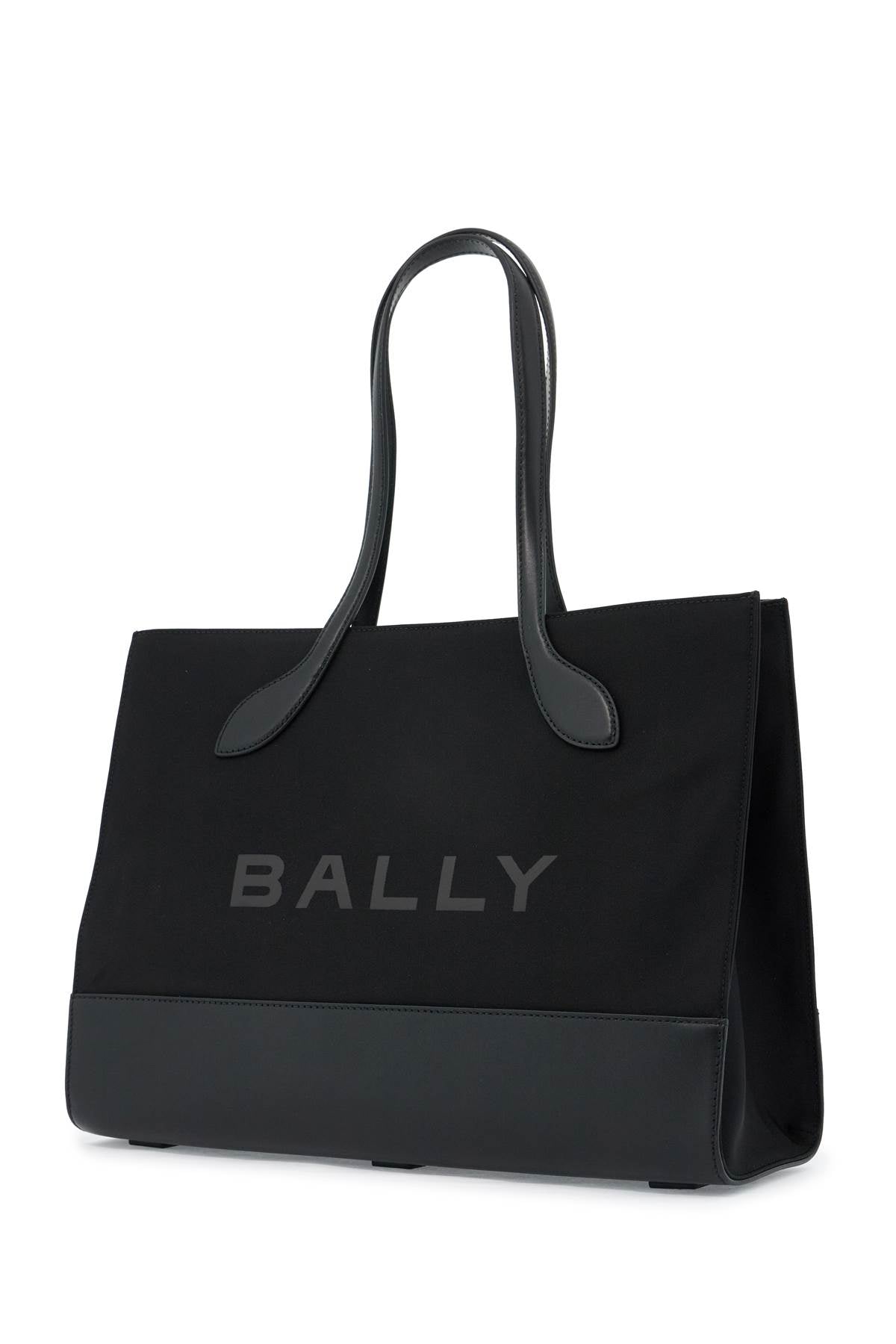 BALLY east/west nylon and leather tote bag