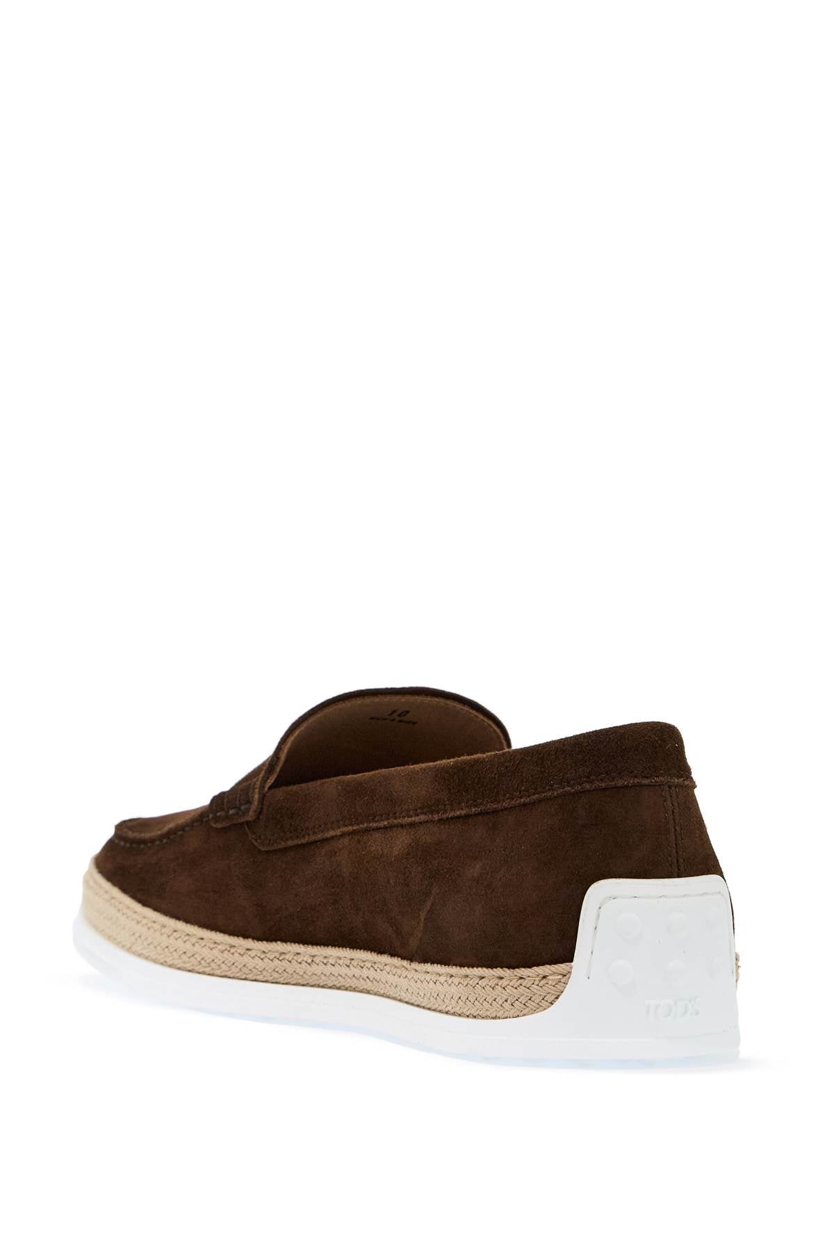 TOD'S suede slip-on with rafia insert