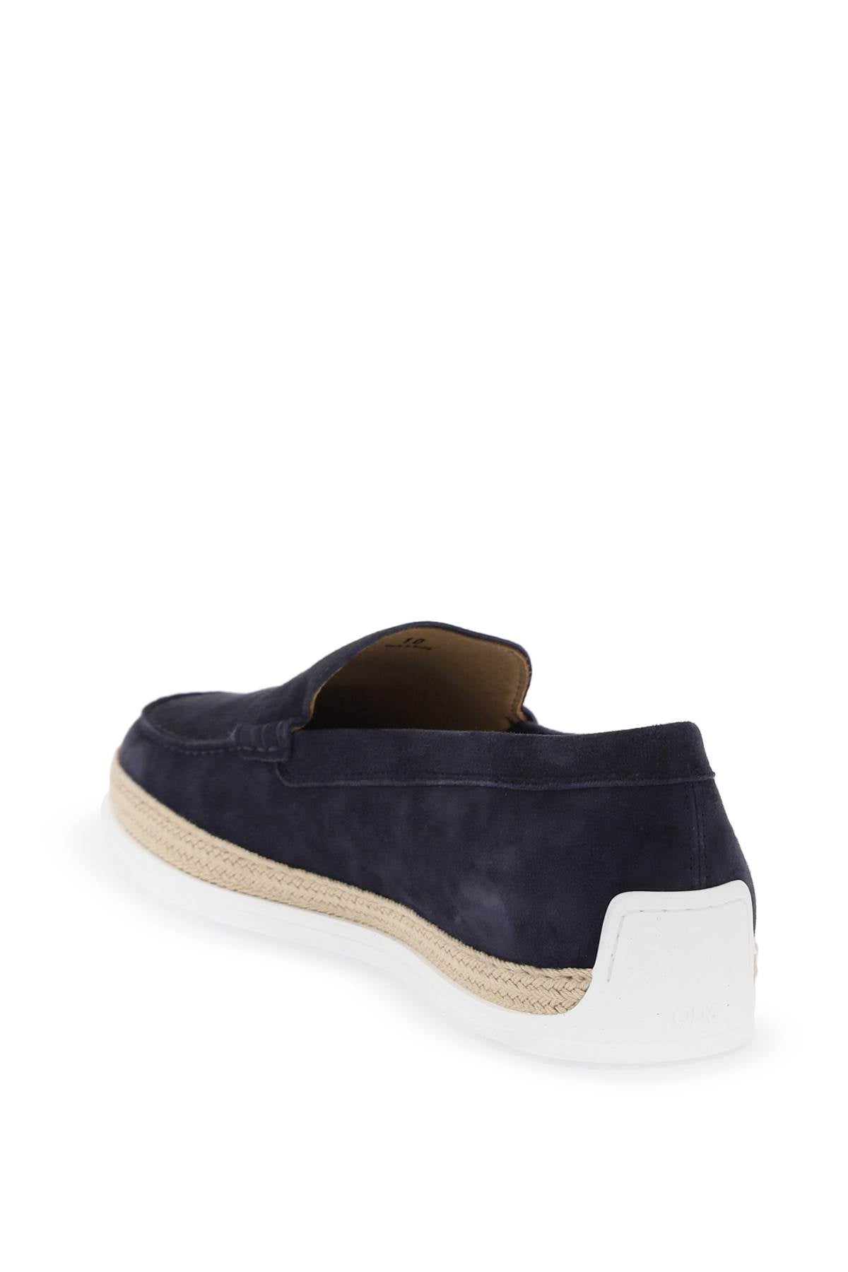 TOD'S suede slip-on with rafia insert