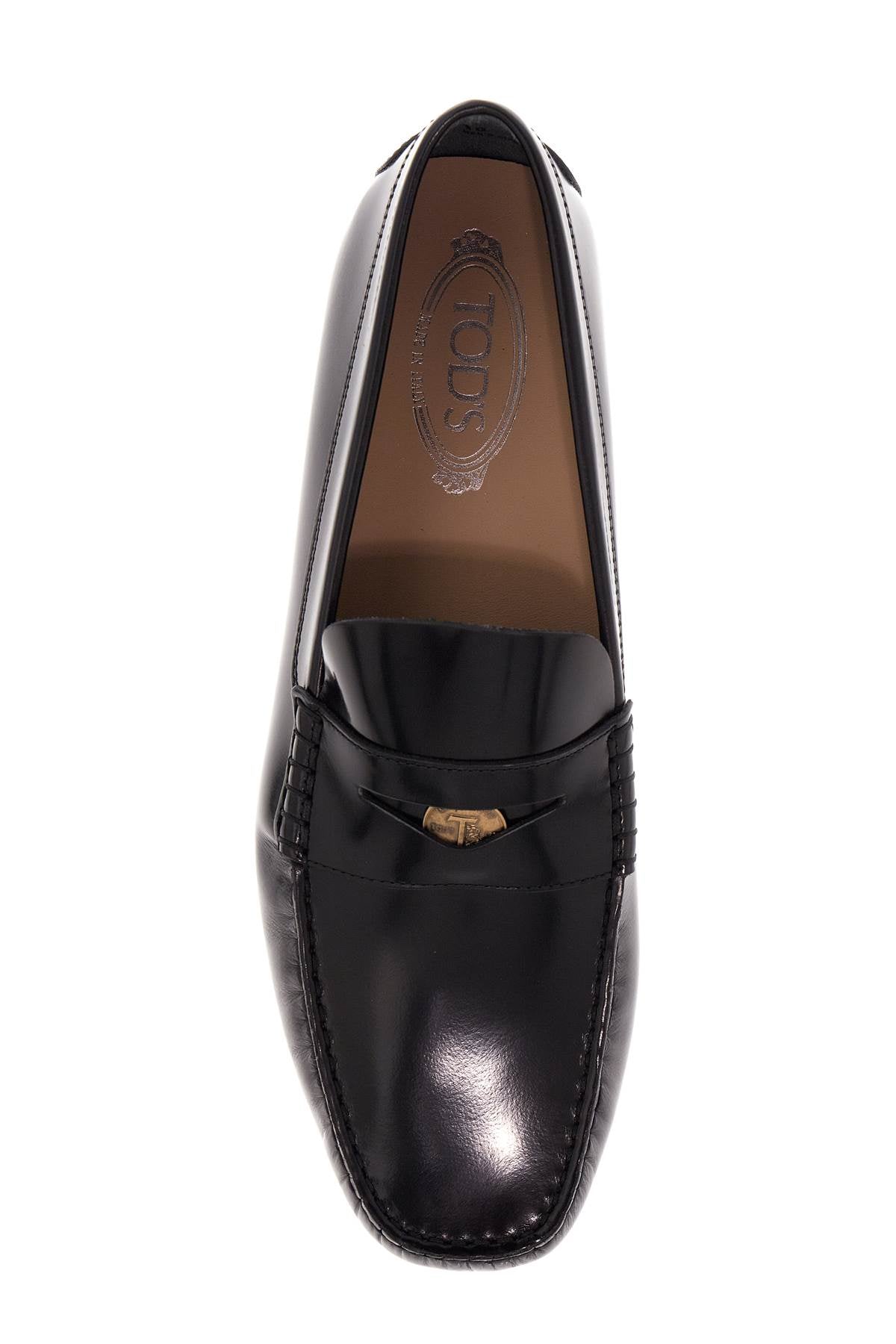 TOD'S brushed leather loafers with penny detail