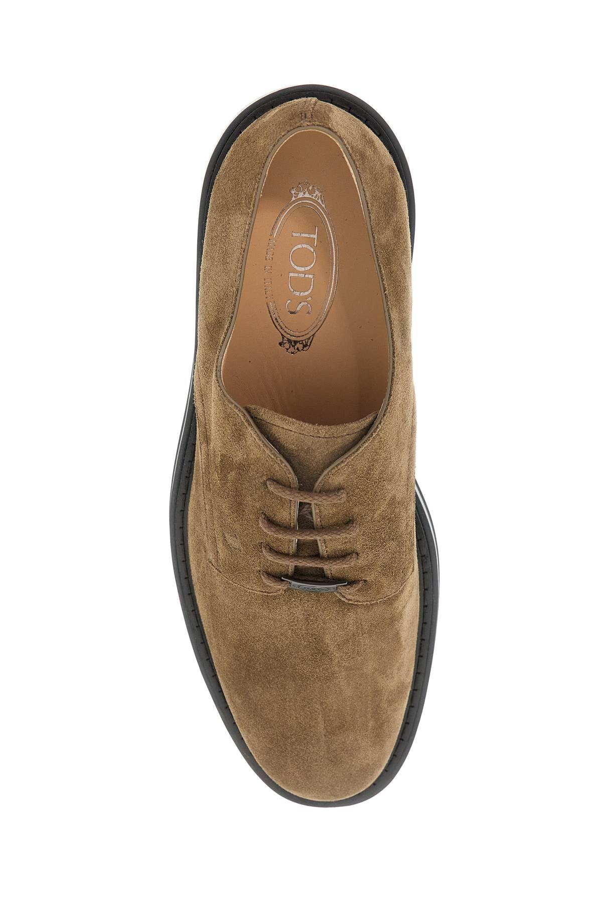 TOD'S suede leather lace-up shoes