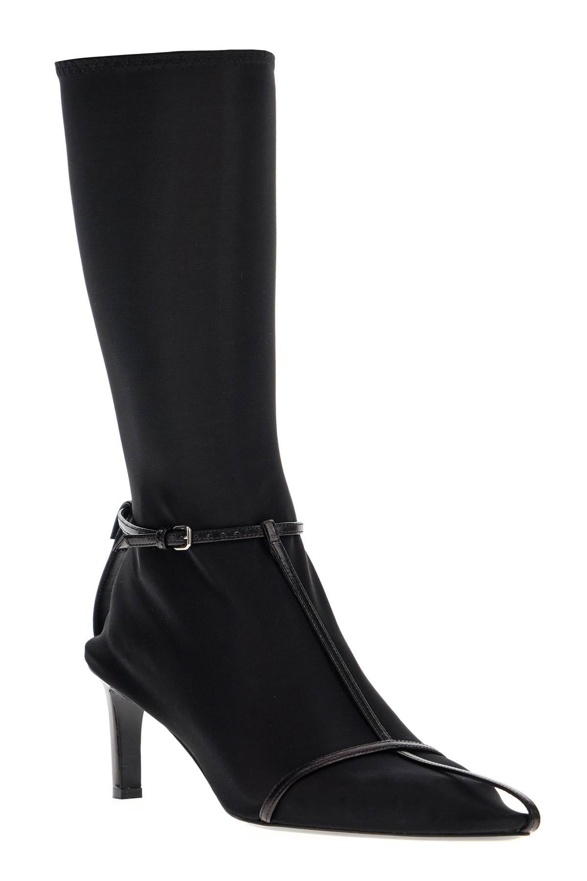 JIL SANDER leather ankle boots with buckle straps