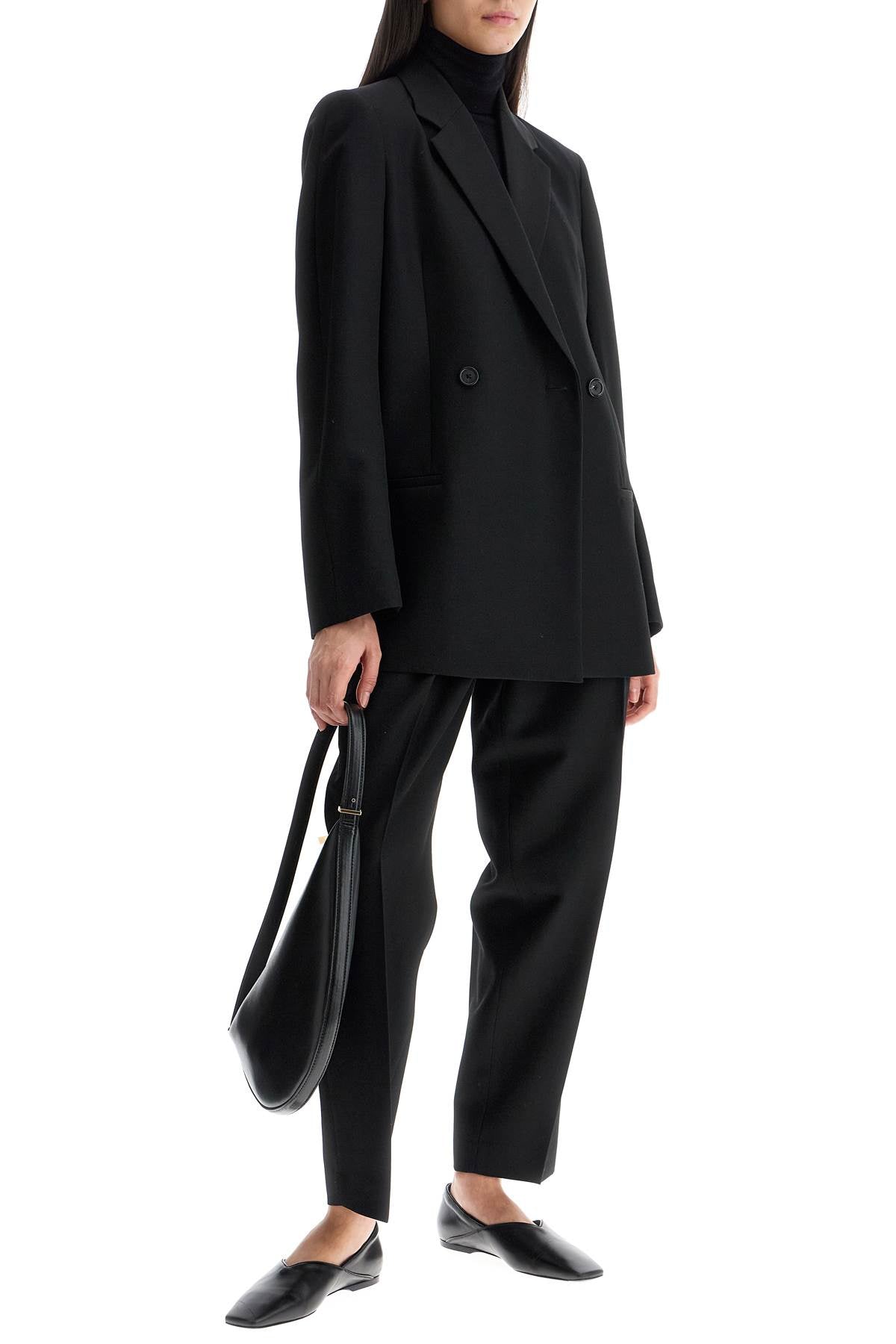 TOTEME black double-breasted loose blazer