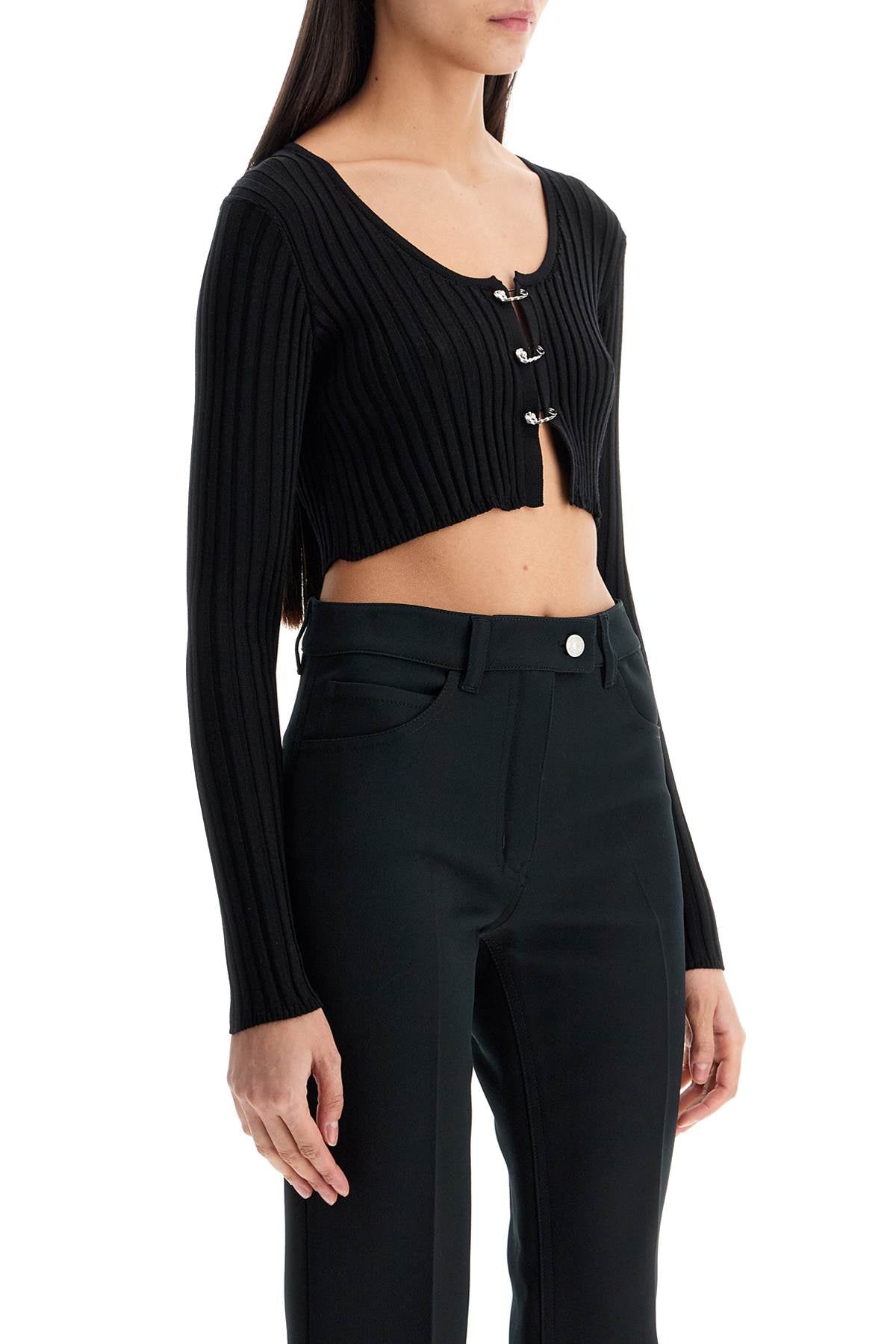VERSACE 'cropped safety pin cardigan