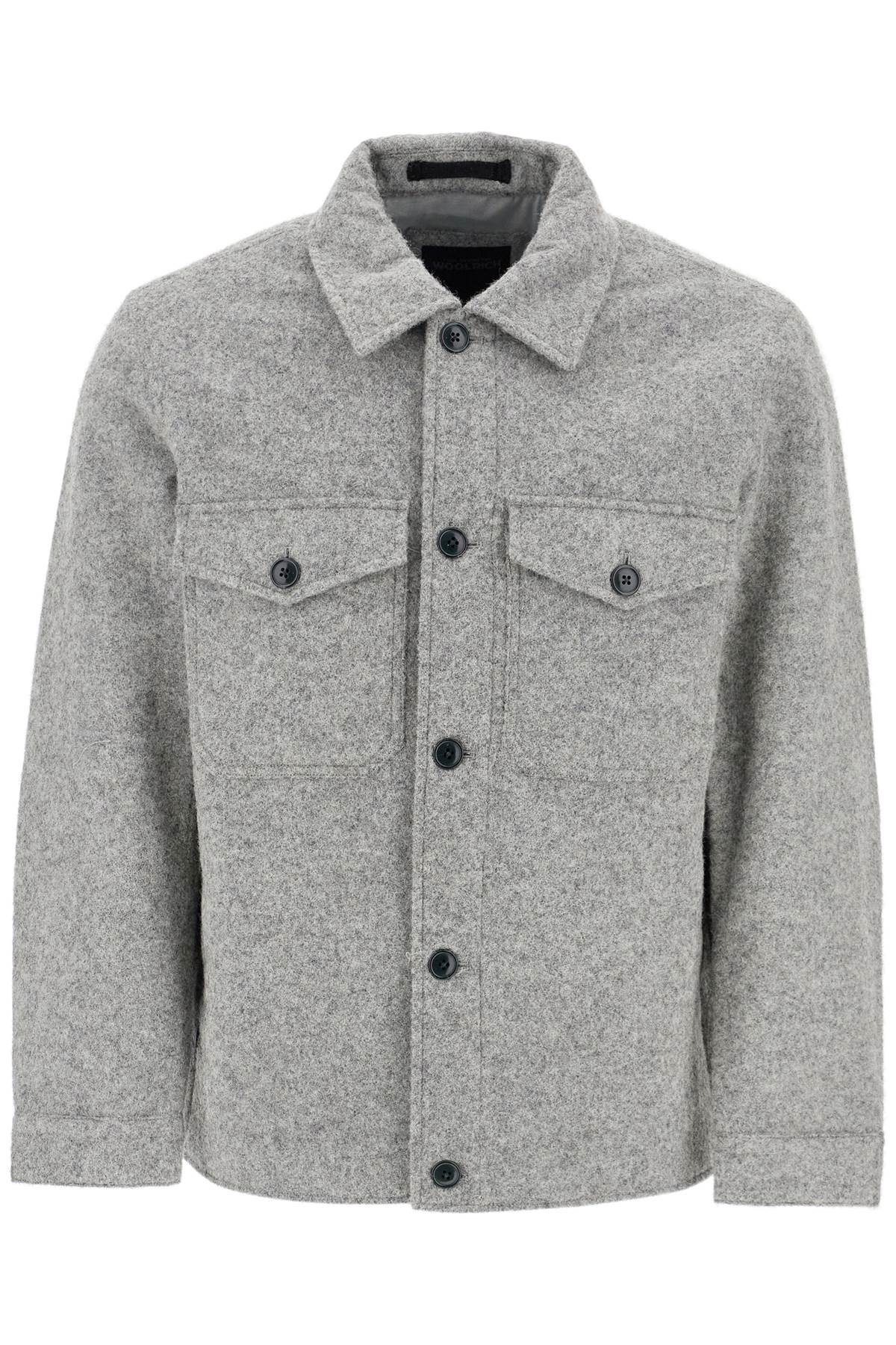WOOLRICH reflective wool blend shirt jacket