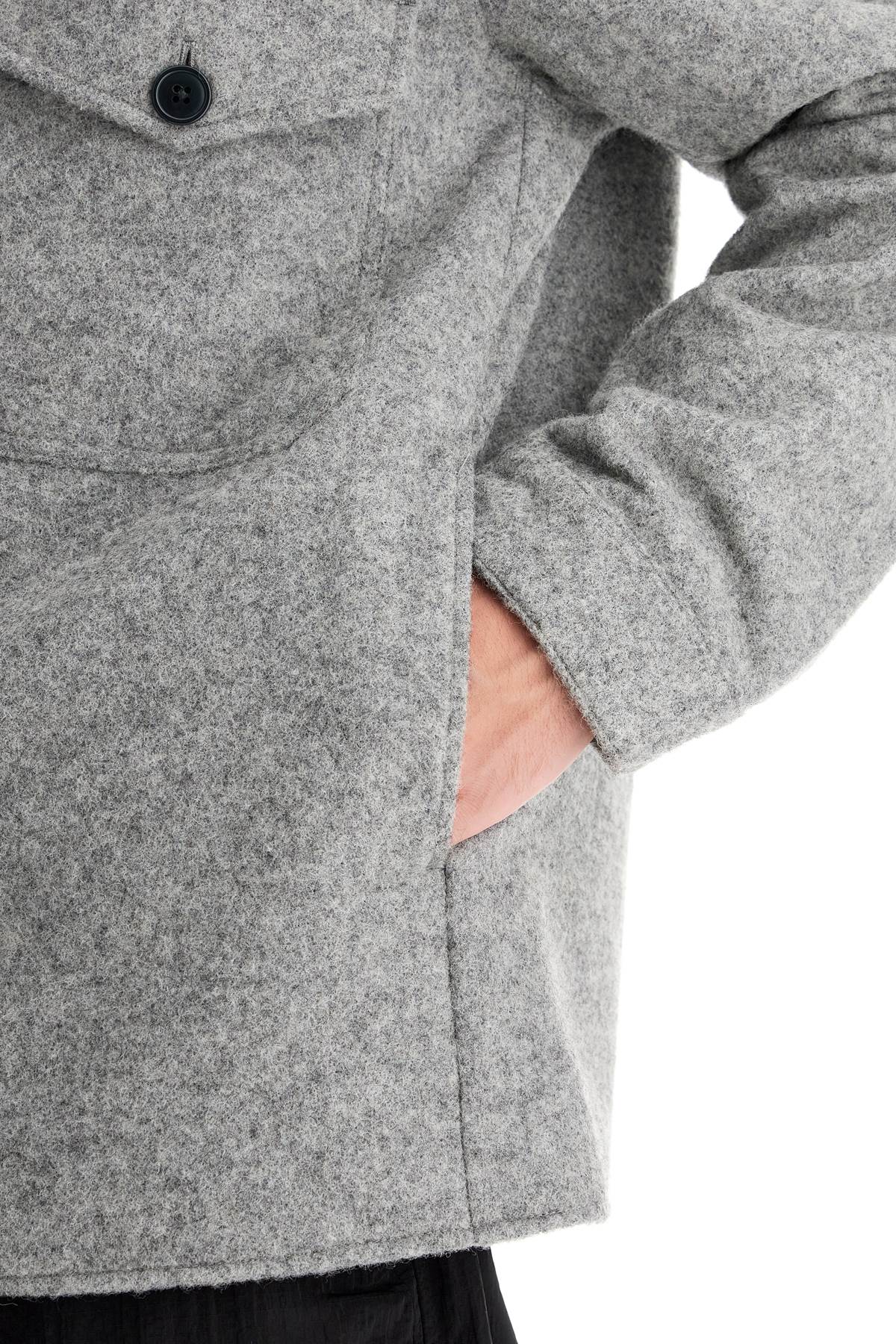 WOOLRICH reflective wool blend shirt jacket