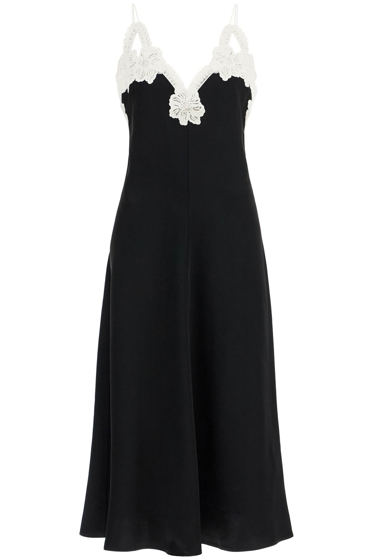 JIL SANDER lace-trimmed slip dress with