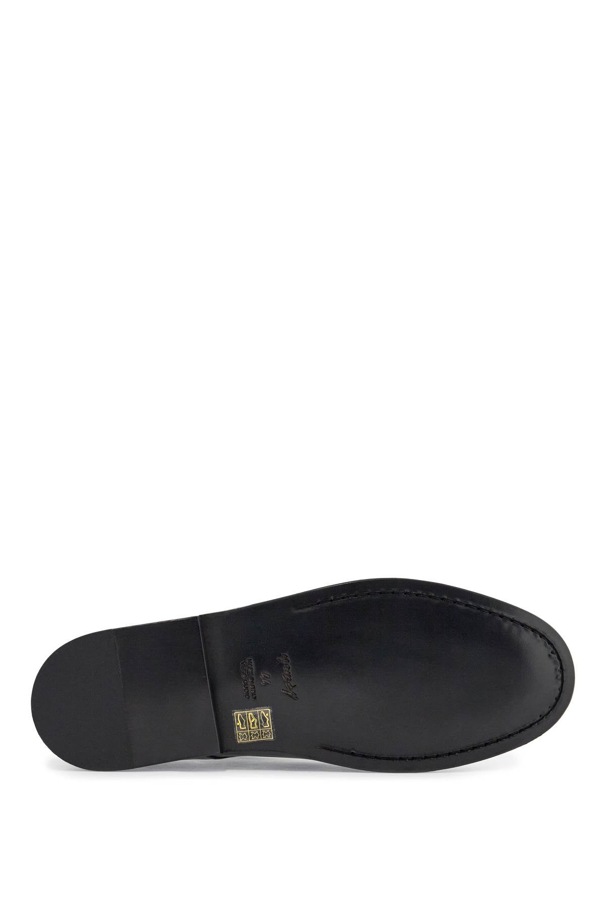 MARSELL black calf leather derby shoes with glossy finish