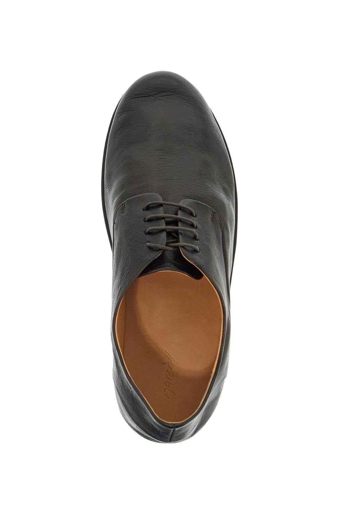 MARSELL dark brown calfskin derby with leather sole