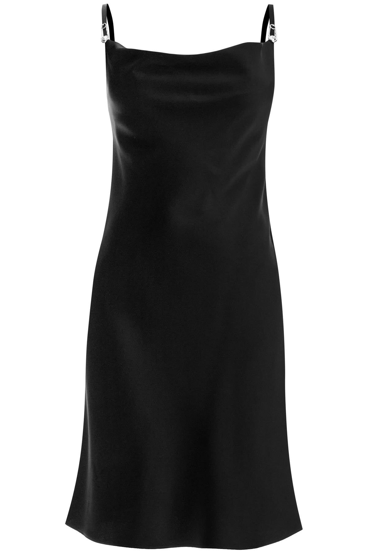 VERSACE satin mini dress with safety pin detail