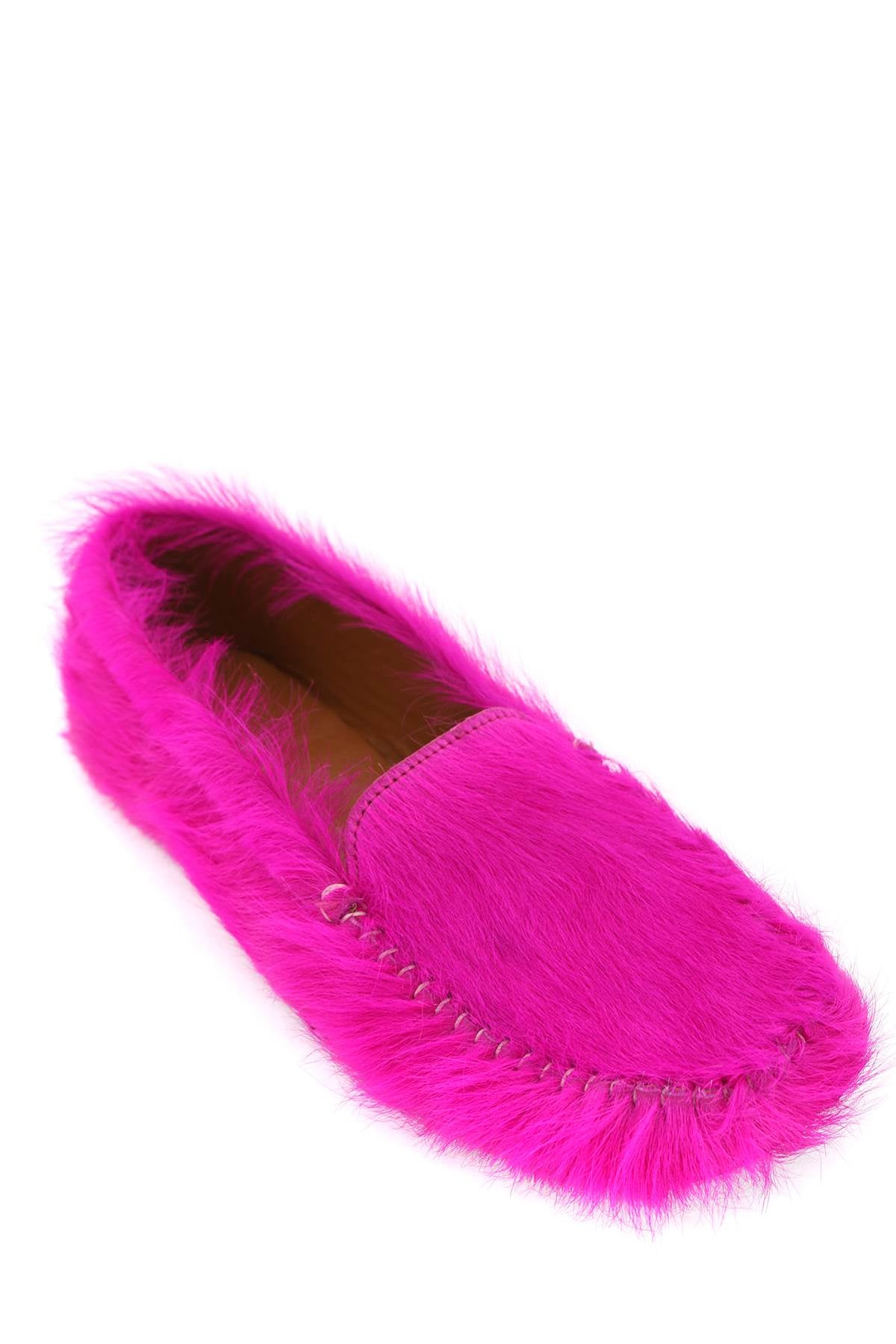 MARNI long-haired leather moccasins in