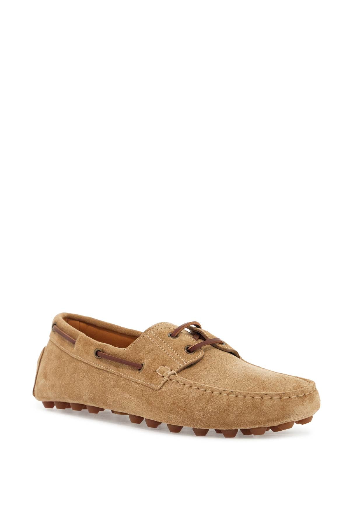 TOD'S suede biscuit leather loafers with rubber sole