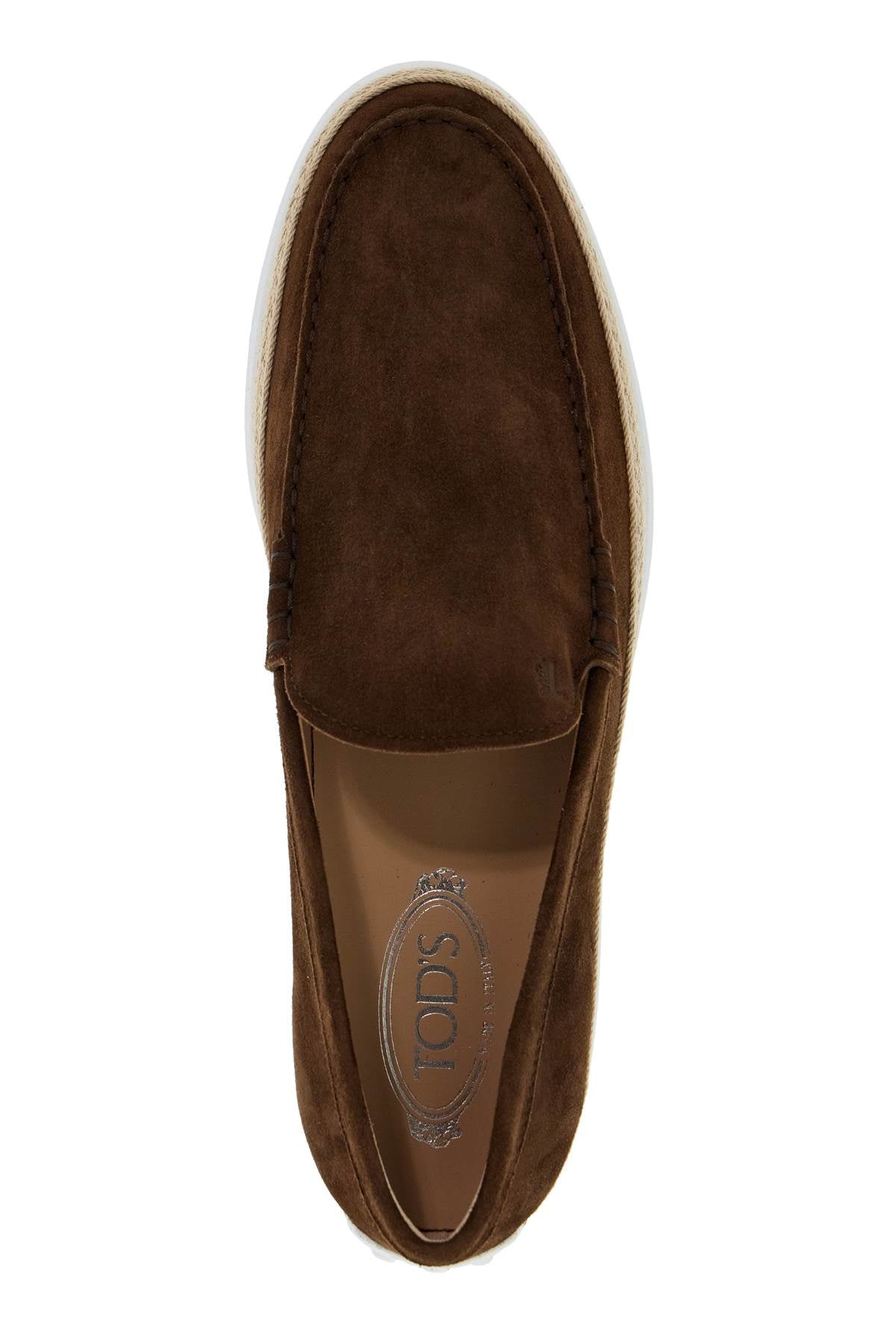 TOD'S suede slip-on with rafia insert