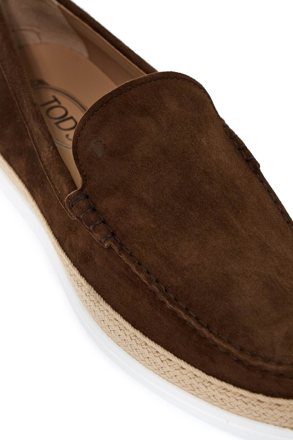 TOD'S suede slip-on with rafia insert