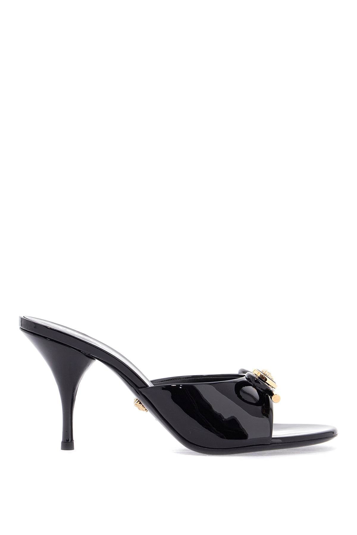 VERSACE 'opera bow patent leather mules