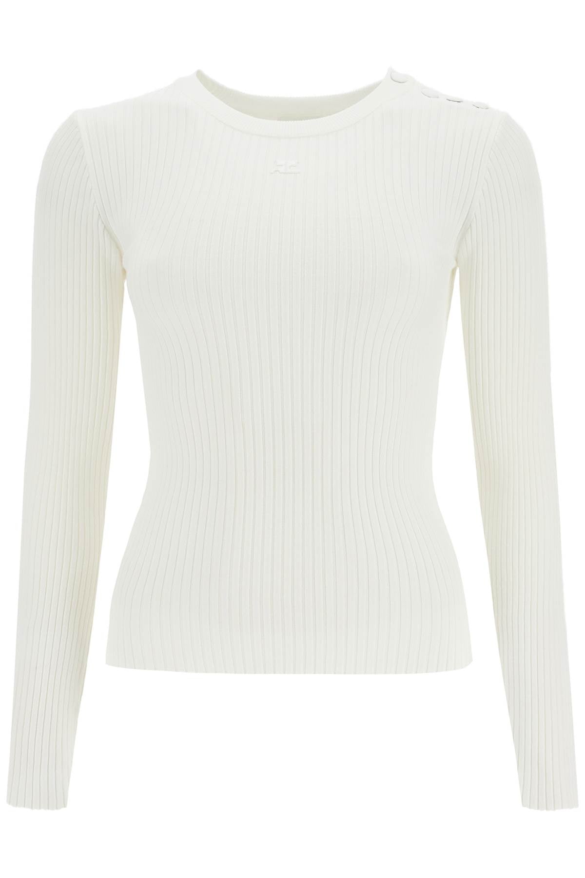 COURREGES 'ribbed stretch knit pullover sweater
