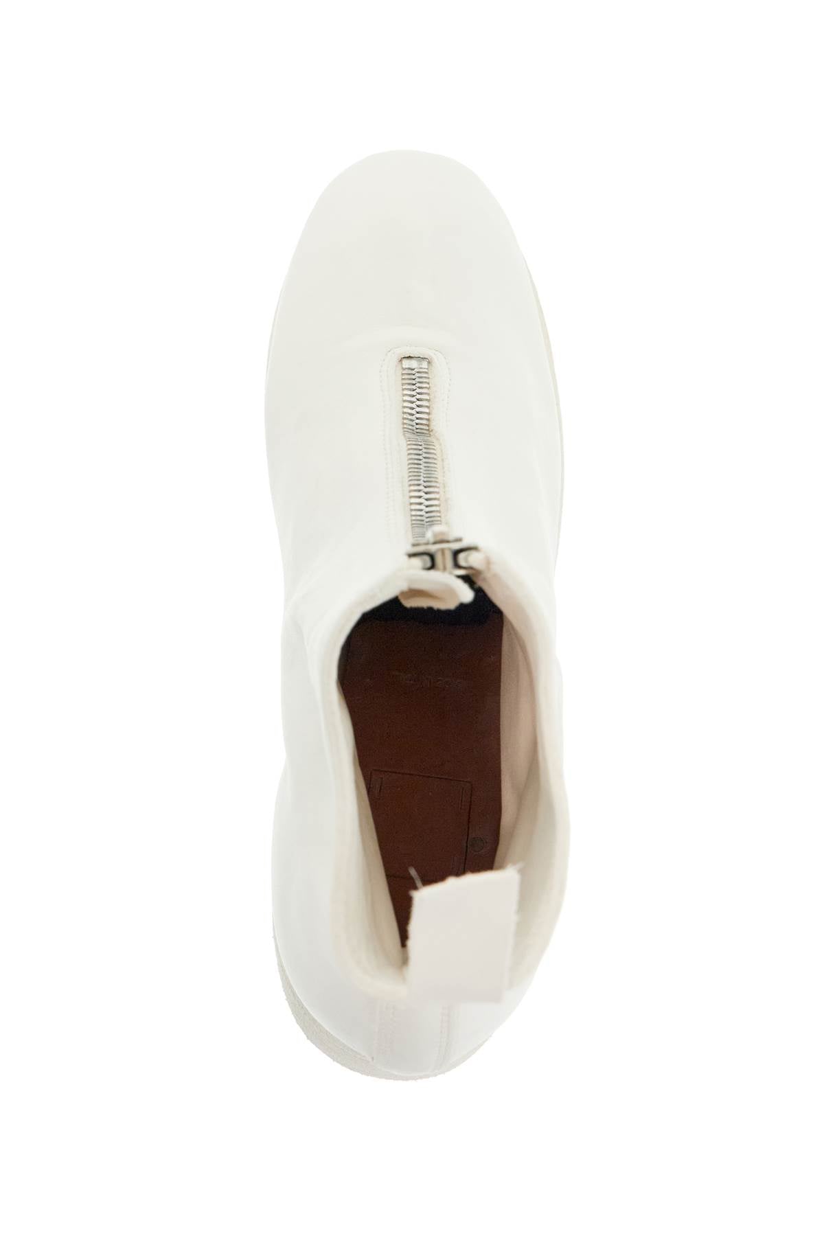 GUIDI unisex white horse and calf leather boots with elegant side zip