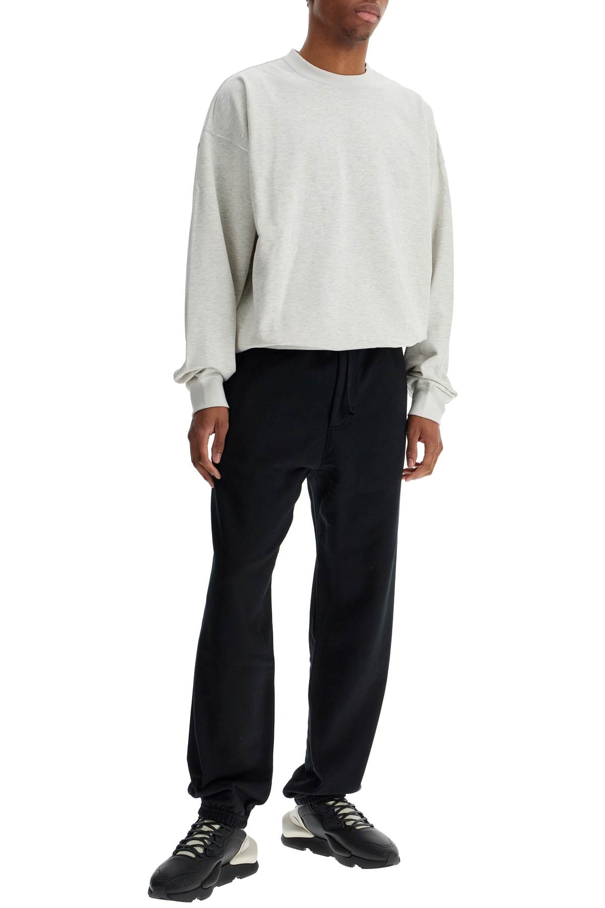 Y-3 light grey soft cotton and polyester sweatshirt